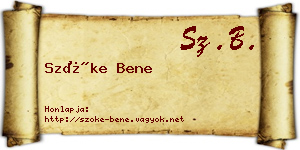 Szőke Bene névjegykártya