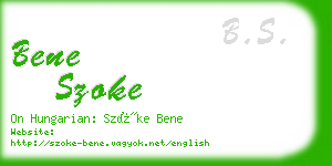 bene szoke business card